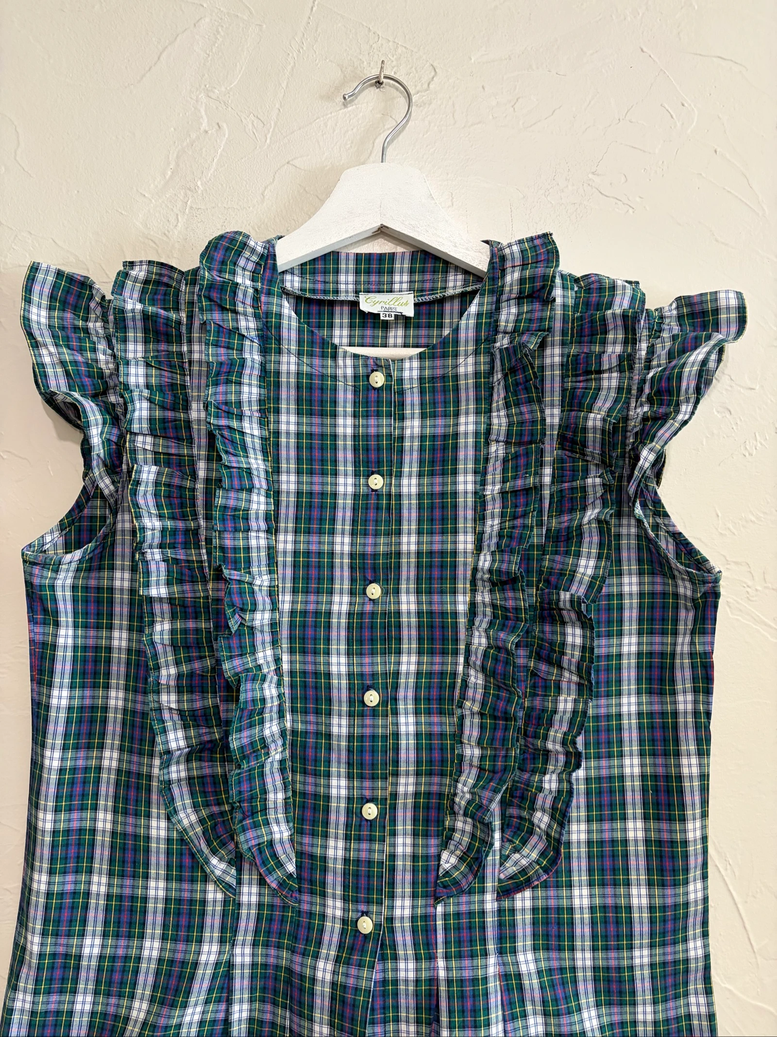 Sleeveless ruffled shirt blouse Cyrillus size 38 – photo 4